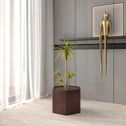 Thicket Modern Fiberstone Planter - Hexagon Design Weather Resistant Plant Pot - Elax Furniture