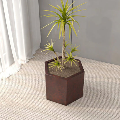 Thicket Modern Fiberstone Planter - Hexagon Design Weather Resistant Plant Pot - Elax Furniture