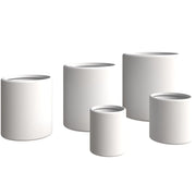 Tundra 5-Piece Fiberstone and MGO Clay Planter Set, Mid-Century Modern Round Planter Pot for Indoor and Outdoor - Elax Furniture
