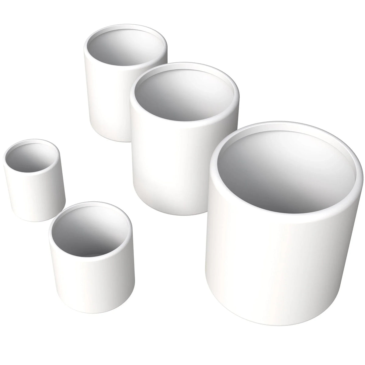 Tundra 5-Piece Fiberstone and MGO Clay Planter Set, Mid-Century Modern Round Planter Pot for Indoor and Outdoor - Elax Furniture