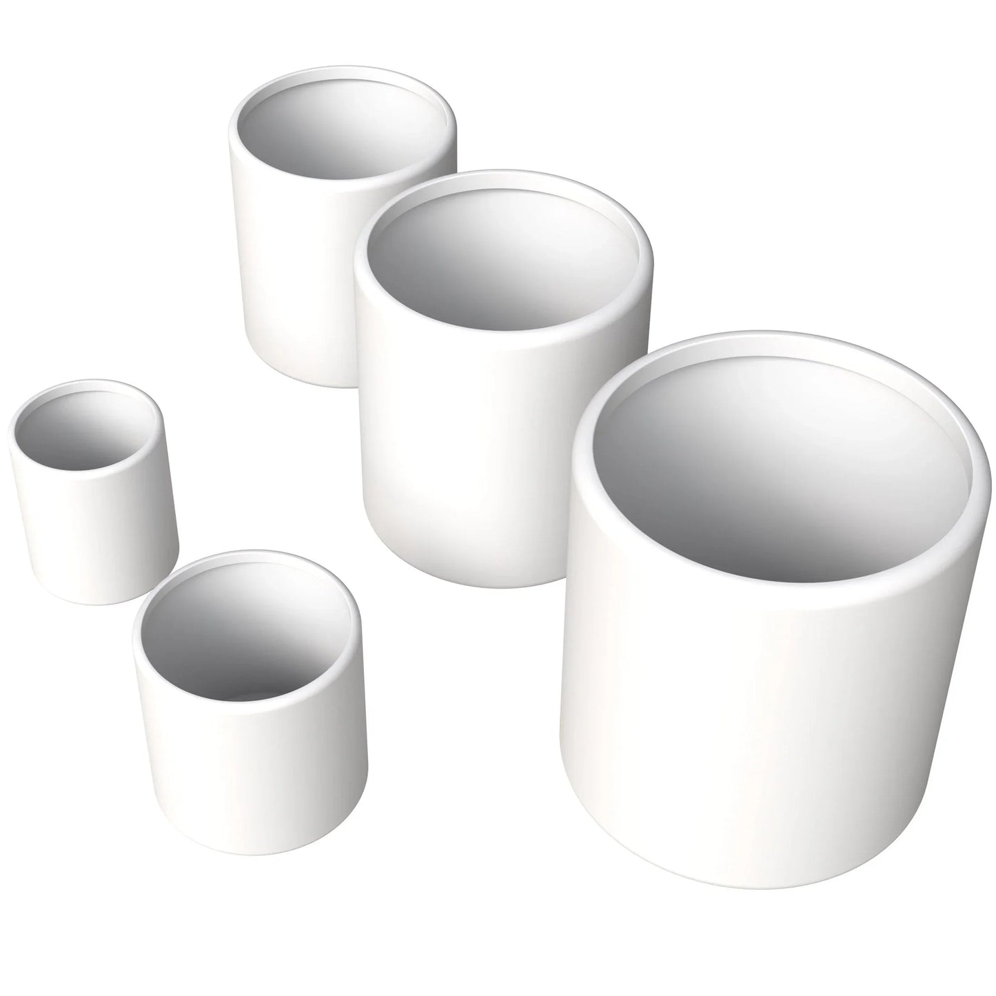 Tundra 5-Piece Fiberstone and MGO Clay Planter Set, Mid-Century Modern Round Planter Pot for Indoor and Outdoor - Elax Furniture