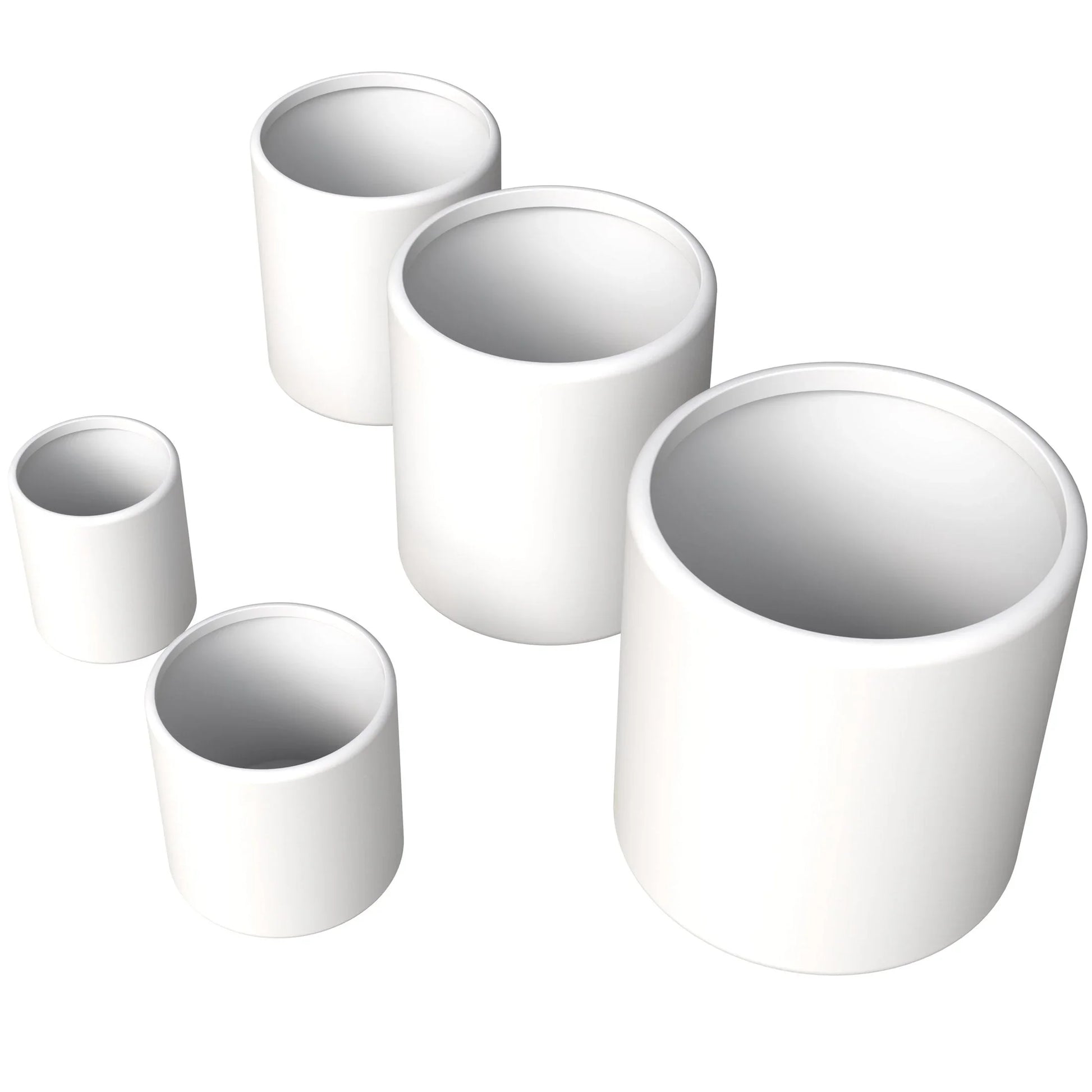 Tundra 5-Piece Fiberstone and MGO Clay Planter Set, Mid-Century Modern Round Planter Pot for Indoor and Outdoor - Elax Furniture