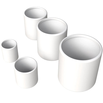 Tundra 5-Piece Fiberstone and MGO Clay Planter Set, Mid-Century Modern Round Planter Pot for Indoor and Outdoor - Elax Furniture