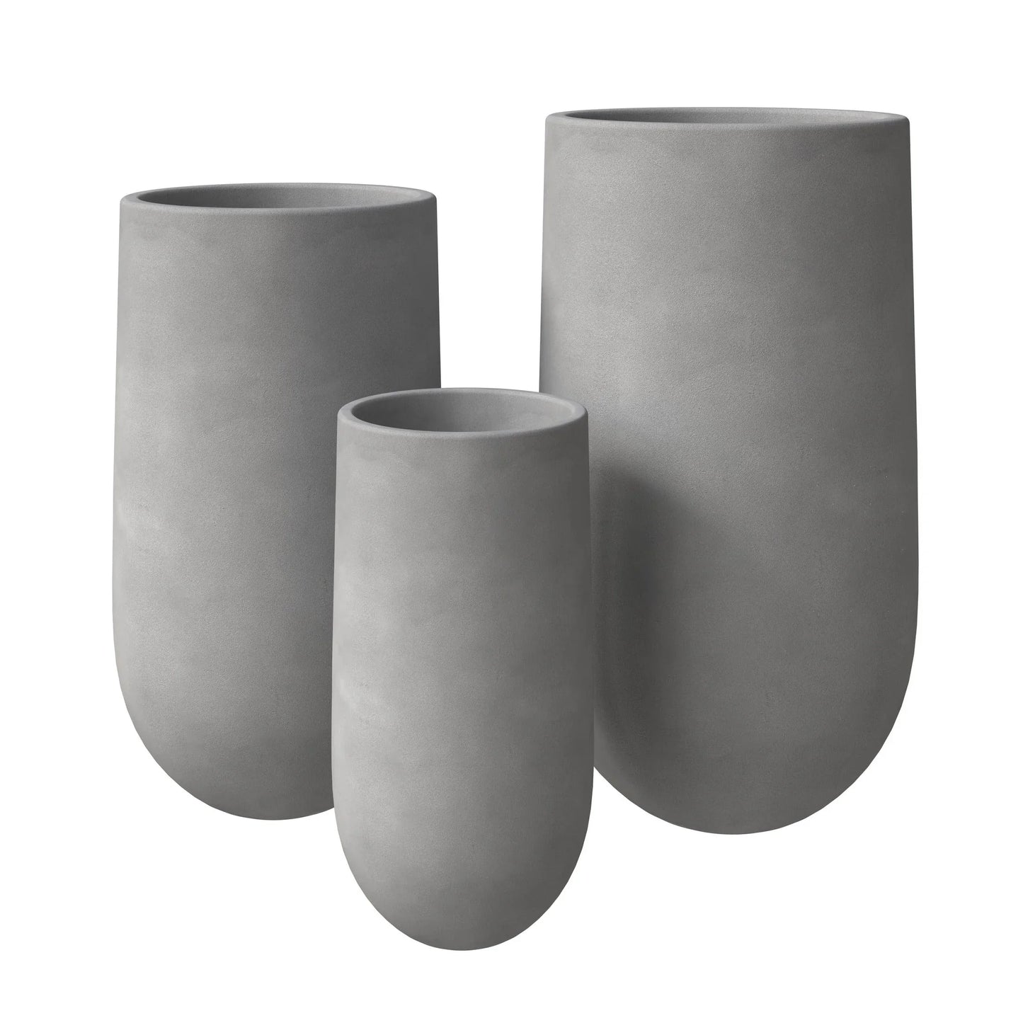 Topiary 3-Piece Modern Fiberstone: Cylinder Planter Pot Set for Indoor and Oudoor - Elax Furniture