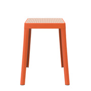Tresse Mid-Century Modern Stackable Square Plastic Dining Stool with Wicker Top - Elax Furniture