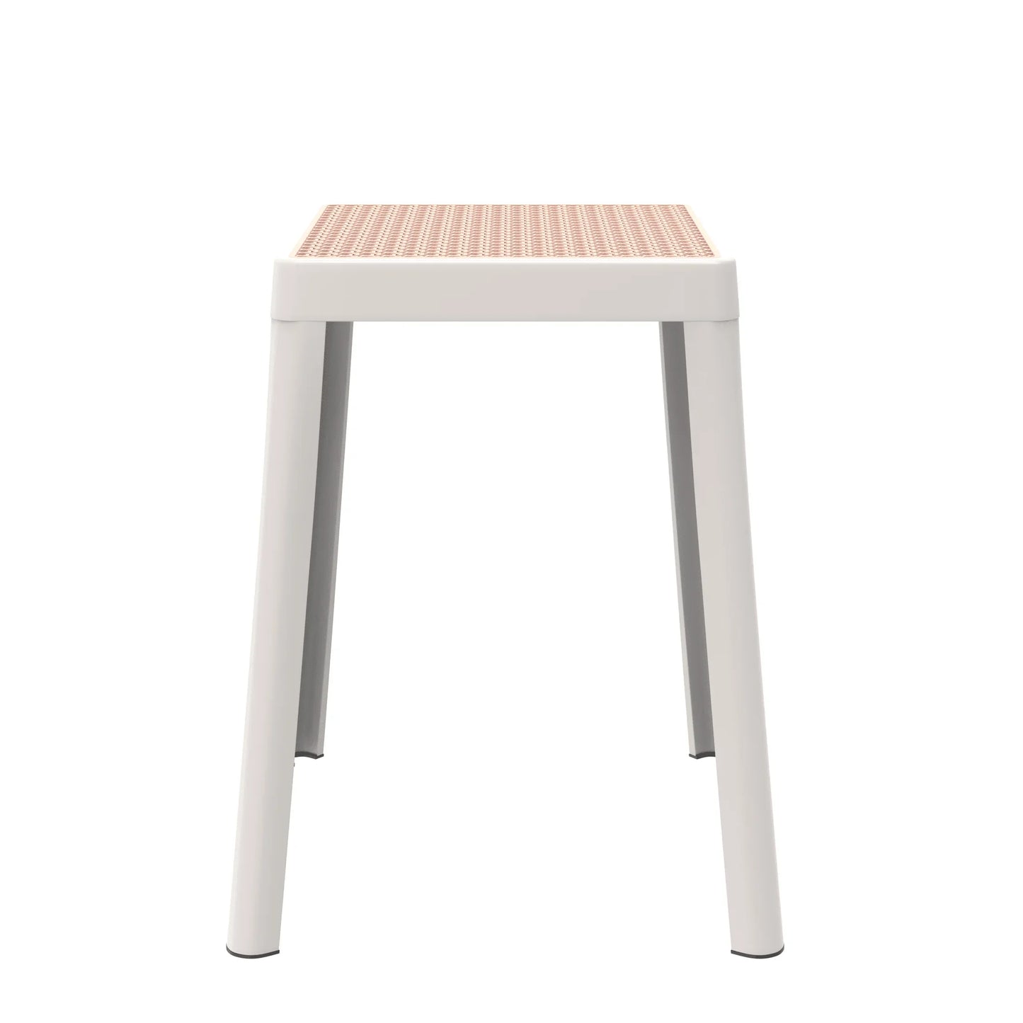 Tresse Mid-Century Modern Stackable Square Plastic Dining Stool with Wicker Top - Elax Furniture