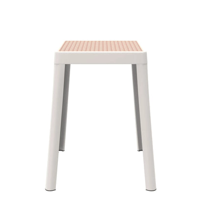 Tresse Mid-Century Modern Stackable Square Plastic Dining Stool with Wicker Top - Elax Furniture