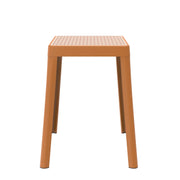 Tresse Mid-Century Modern Stackable Square Plastic Dining Stool with Wicker Top - Elax Furniture