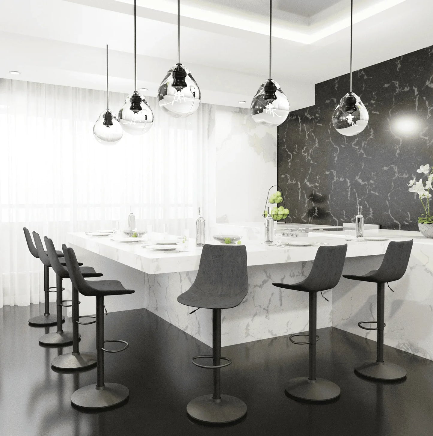 Tilbury Modern Adjustable Bar Stool with Footrest and 360-Degree Swivel - Elax Furniture