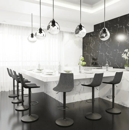 Tilbury Modern Adjustable Bar Stool with Footrest and 360-Degree Swivel - Elax Furniture