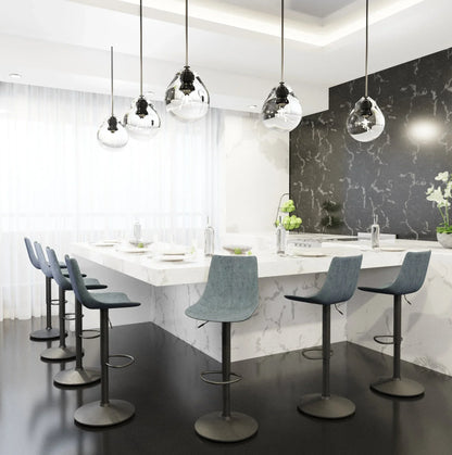 Tilbury Modern Adjustable Bar Stool with Footrest and 360-Degree Swivel - Elax Furniture