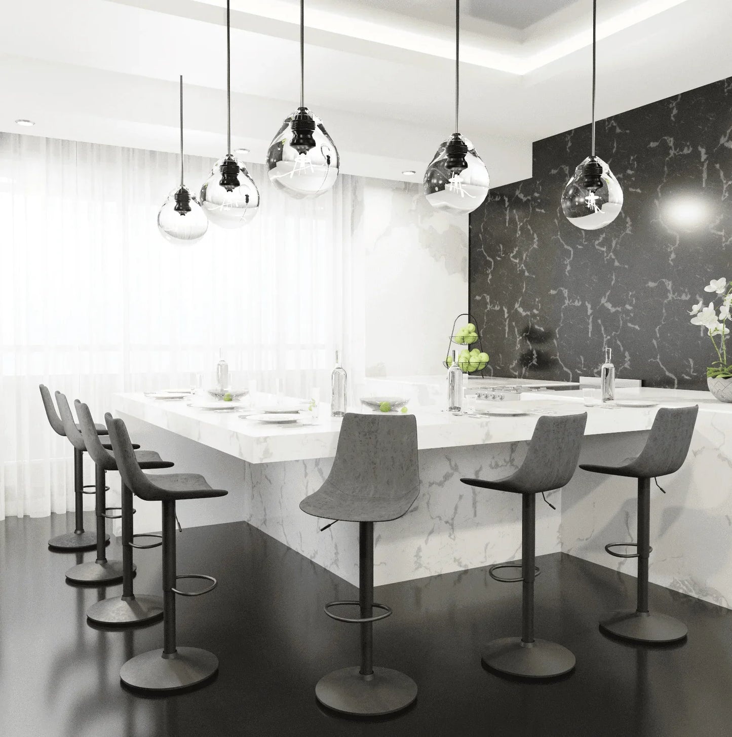 Tilbury Modern Adjustable Bar Stool with Footrest and 360-Degree Swivel - Elax Furniture