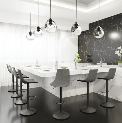 Tilbury Modern Adjustable Bar Stool with Footrest and 360-Degree Swivel - Elax Furniture