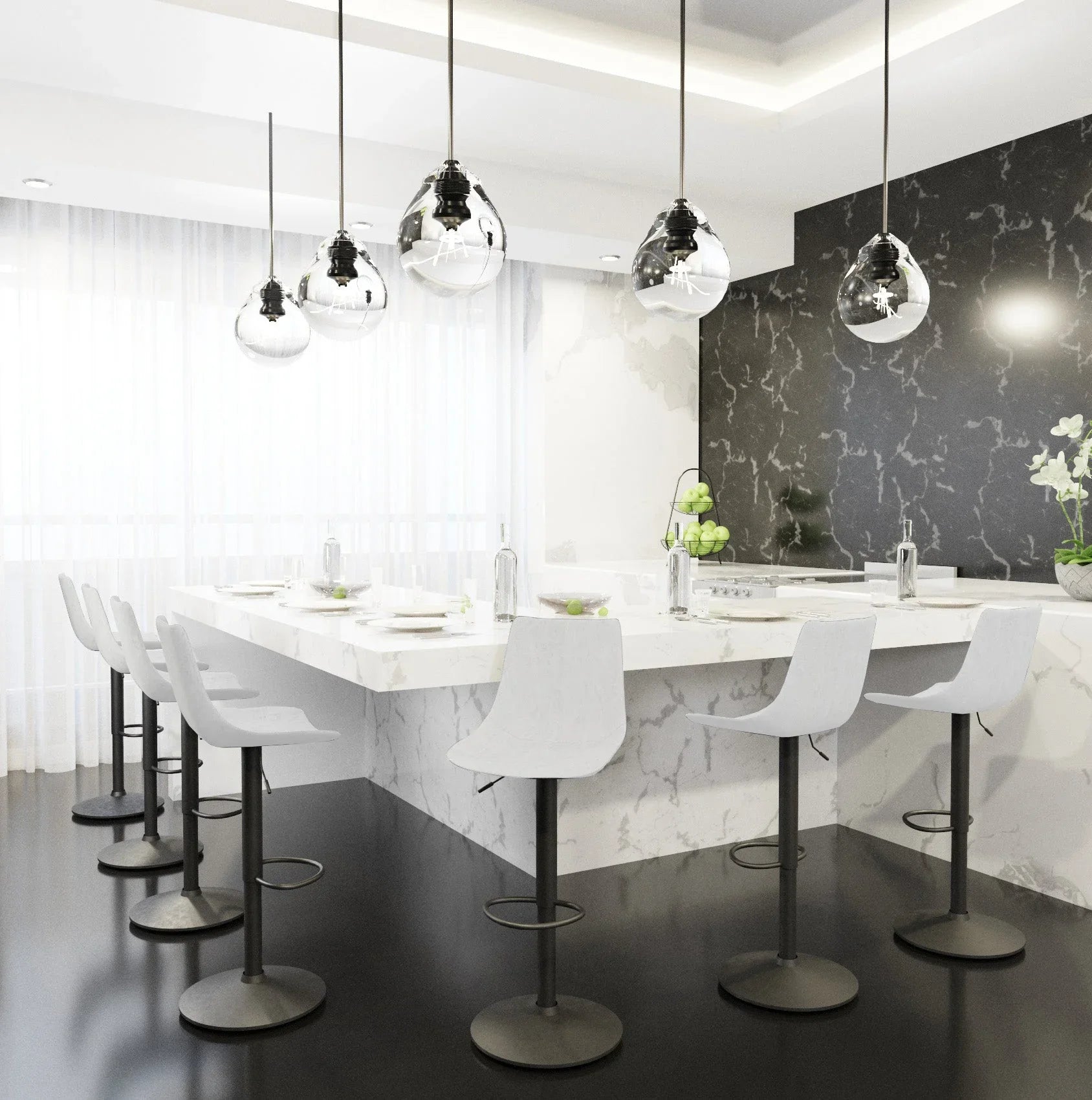 Tilbury Modern Adjustable Bar Stool with Footrest and 360-Degree Swivel - Elax Furniture