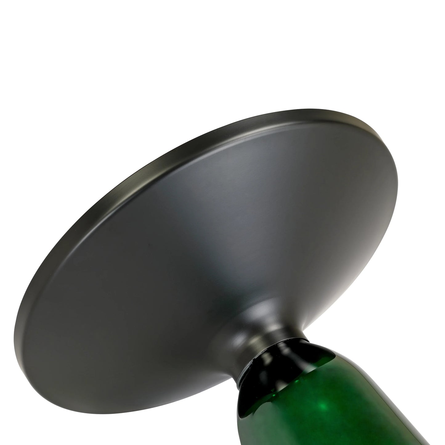 Tully 19-Inch Round Glass/Stone Side Table with Iron Rim Frame and Glass Base - Elax Furniture