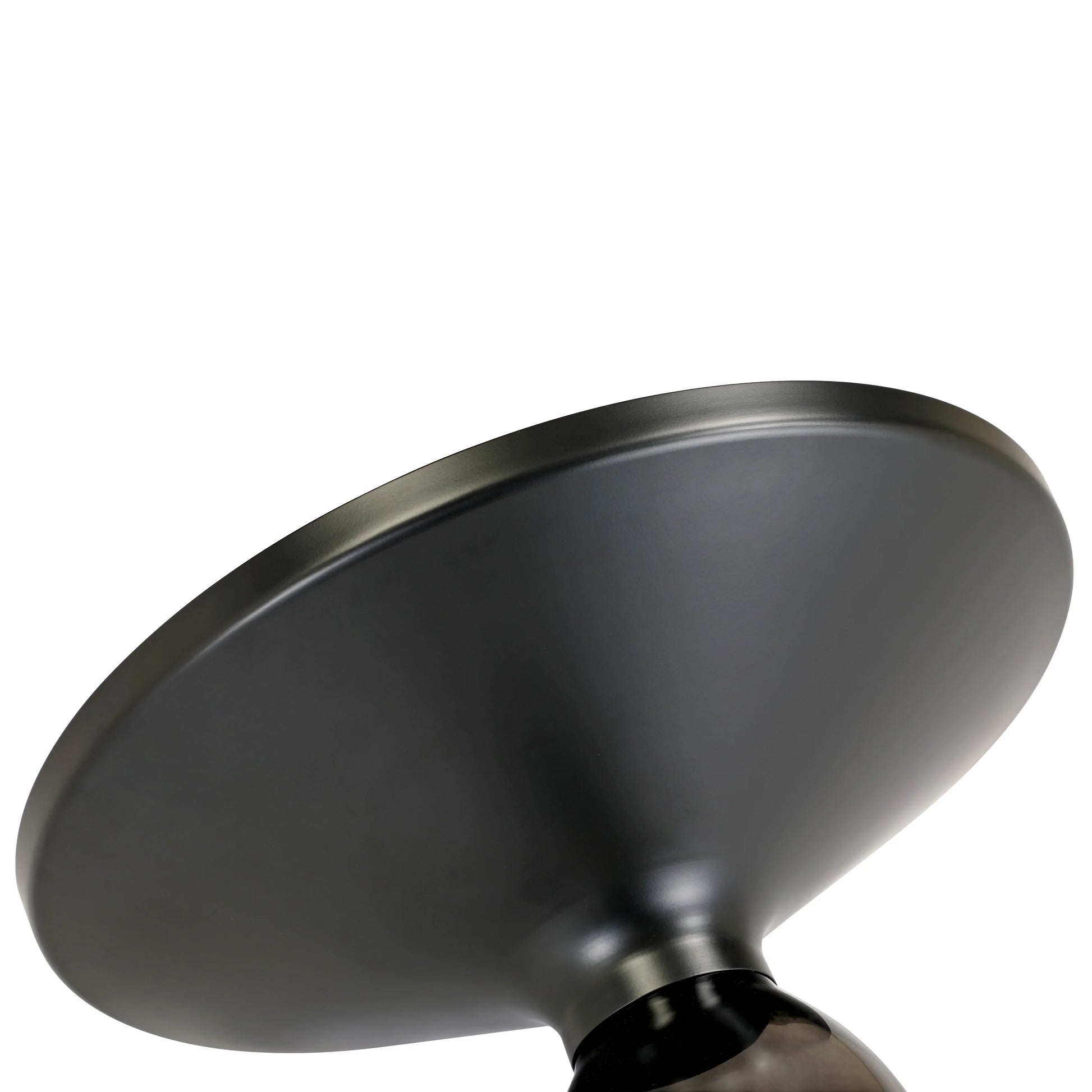 Tully 19-Inch Round Glass/Stone Side Table with Iron Rim Frame and Glass Base - Elax Furniture