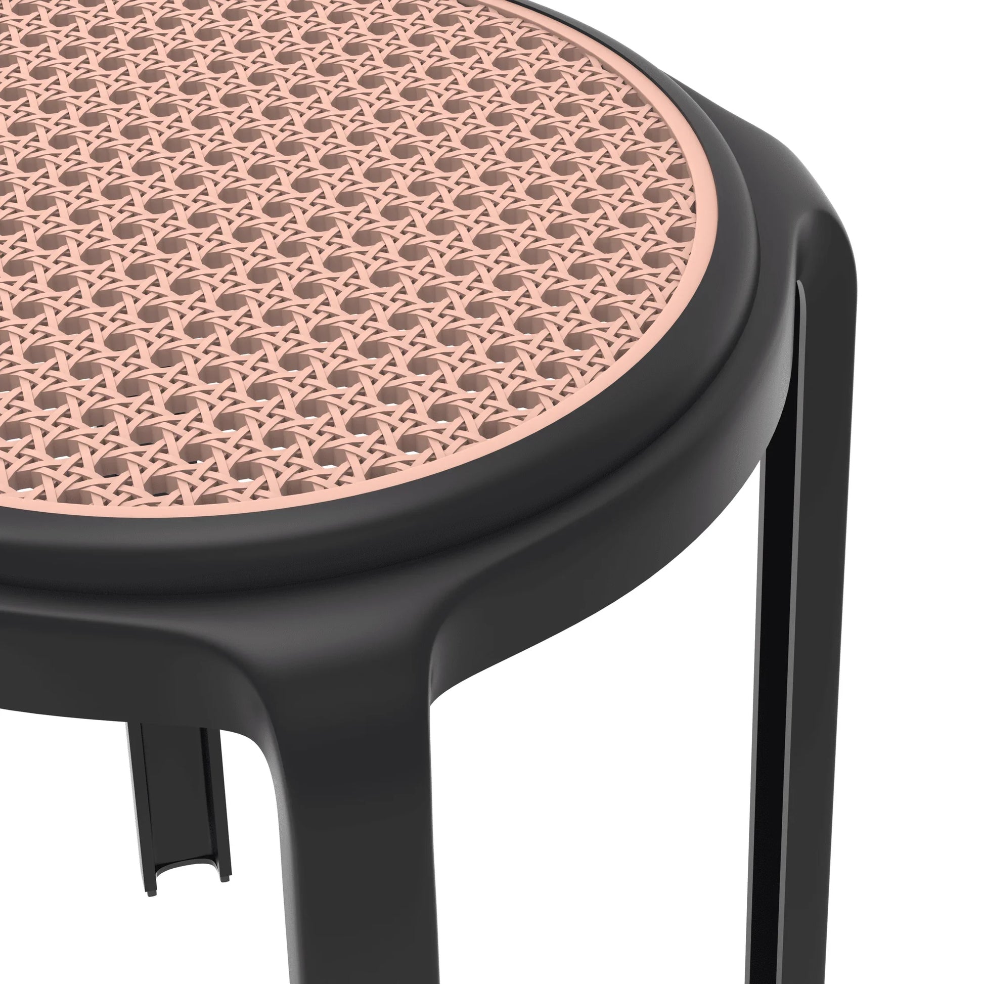 Tresse Mid-Century Modern Stackable Round Plastic Dining Stool for Kitchen and Dining Room - Elax Furniture