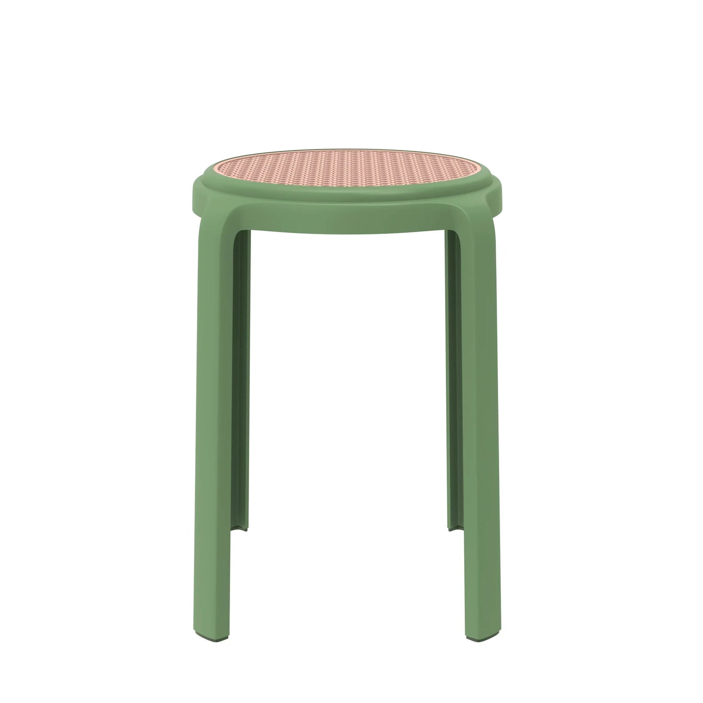 Tresse Mid-Century Modern Stackable Round Plastic Dining Stool for Kitchen and Dining Room - Elax Furniture