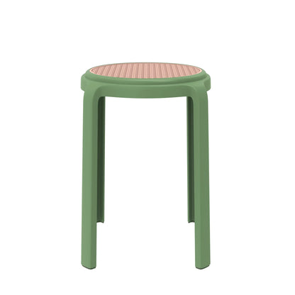 Tresse Mid-Century Modern Stackable Round Plastic Dining Stool for Kitchen and Dining Room - Elax Furniture