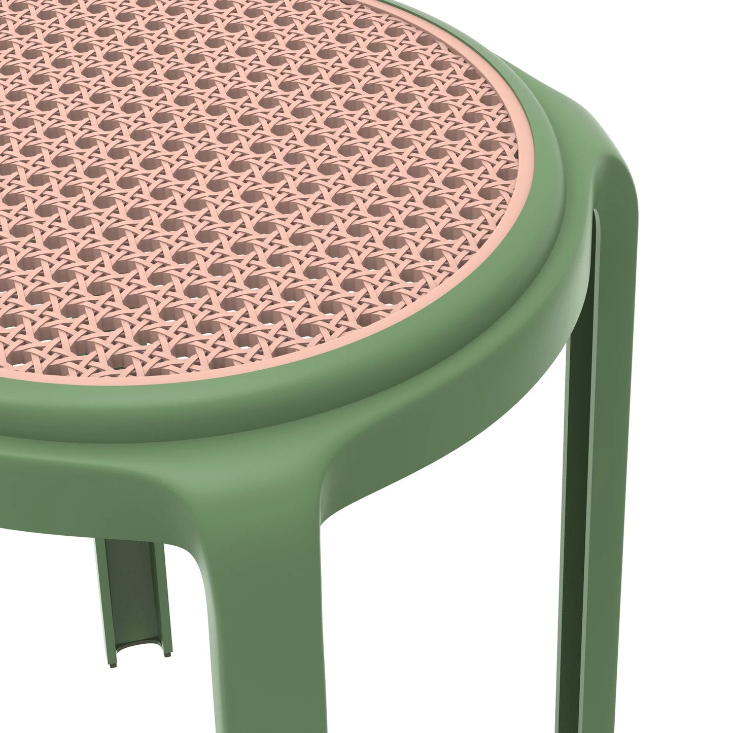 Tresse Mid-Century Modern Stackable Round Plastic Dining Stool for Kitchen and Dining Room - Elax Furniture