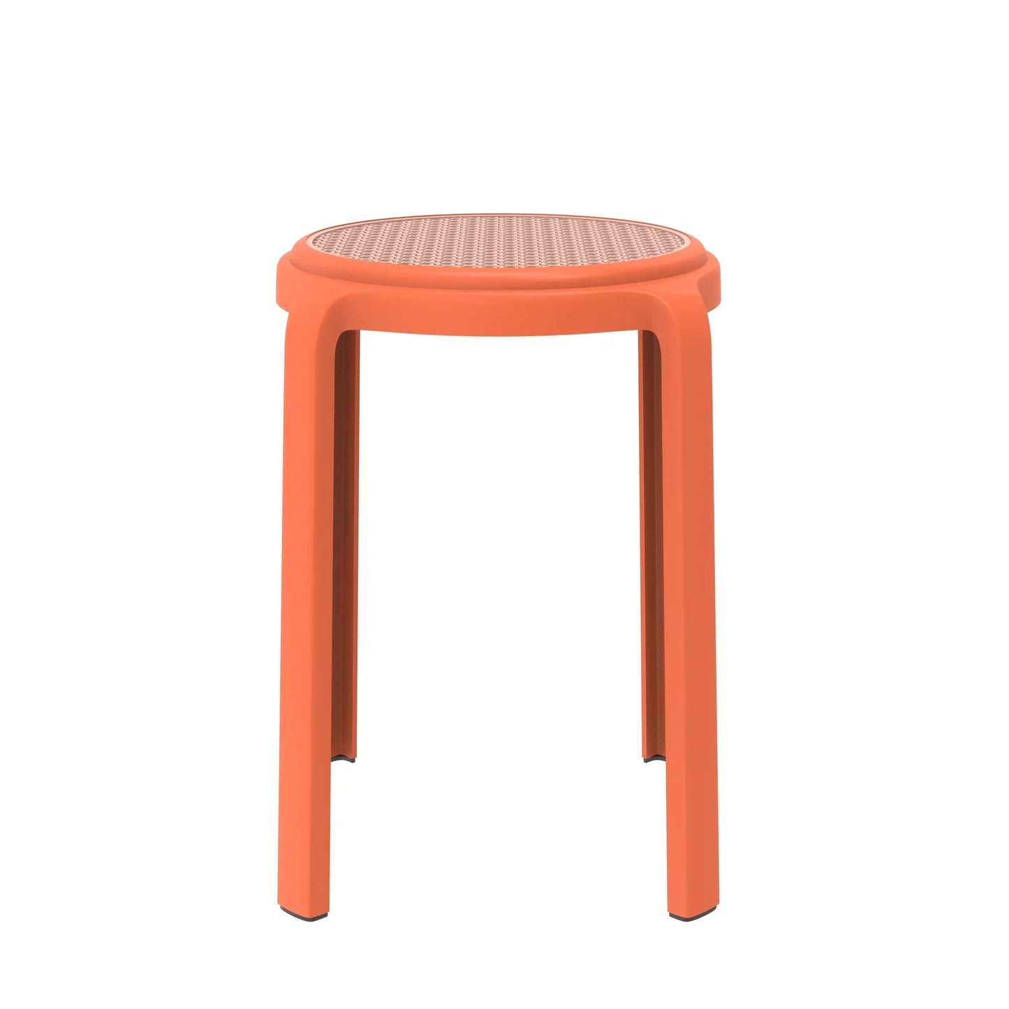 Tresse Mid-Century Modern Stackable Round Plastic Dining Stool for Kitchen and Dining Room - Elax Furniture