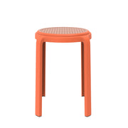 Tresse Mid-Century Modern Stackable Round Plastic Dining Stool for Kitchen and Dining Room - Elax Furniture