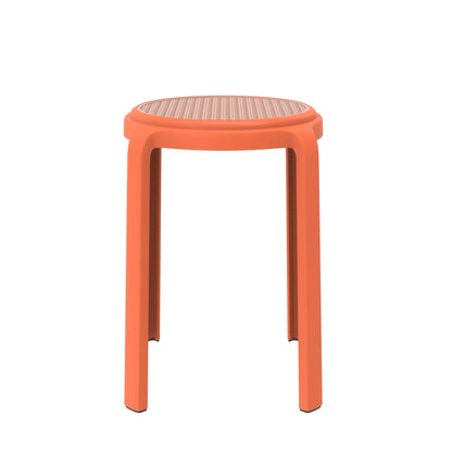Tresse Mid-Century Modern Stackable Round Plastic Dining Stool for Kitchen and Dining Room - Elax Furniture