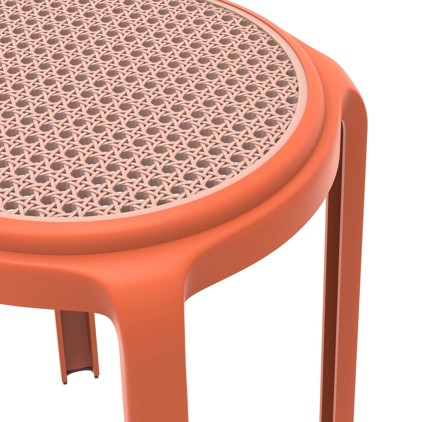 Tresse Mid-Century Modern Stackable Round Plastic Dining Stool for Kitchen and Dining Room - Elax Furniture