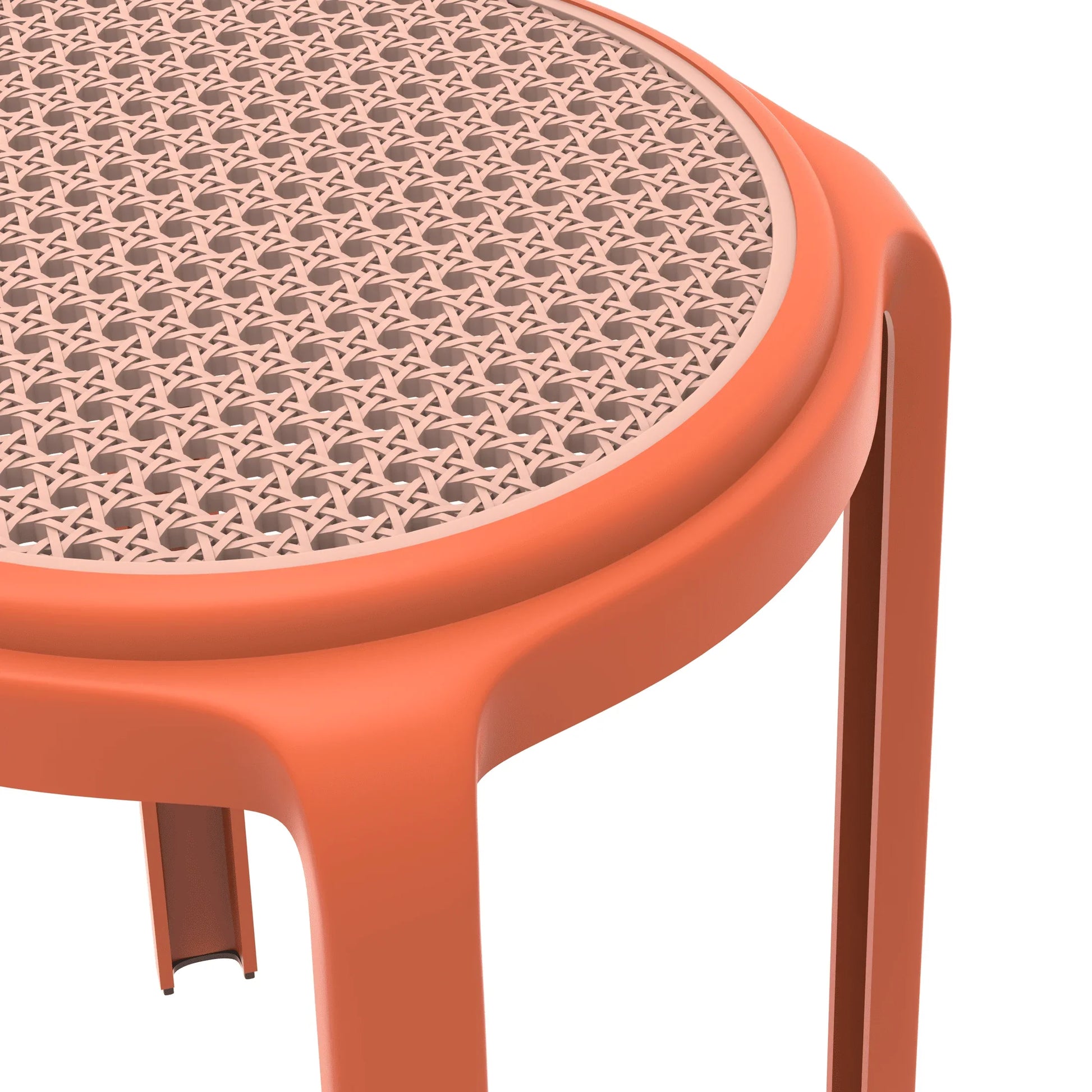 Tresse Mid-Century Modern Stackable Round Plastic Dining Stool for Kitchen and Dining Room - Elax Furniture