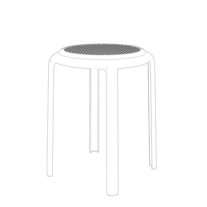 Tresse Mid-Century Modern Stackable Round Plastic Dining Stool for Kitchen and Dining Room - Elax Furniture