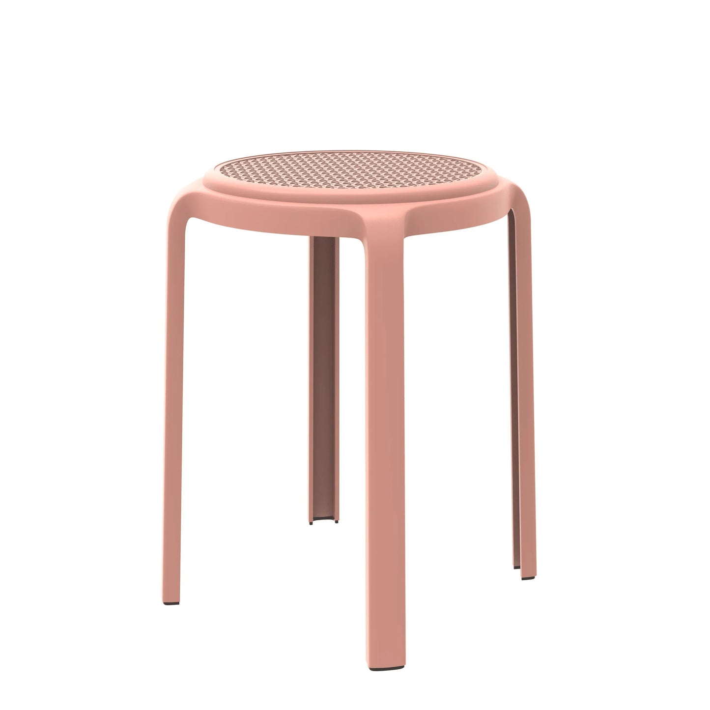 Tresse Mid-Century Modern Stackable Round Plastic Dining Stool for Kitchen and Dining Room - Elax Furniture