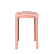 Tresse Mid-Century Modern Stackable Round Plastic Dining Stool for Kitchen and Dining Room - Elax Furniture