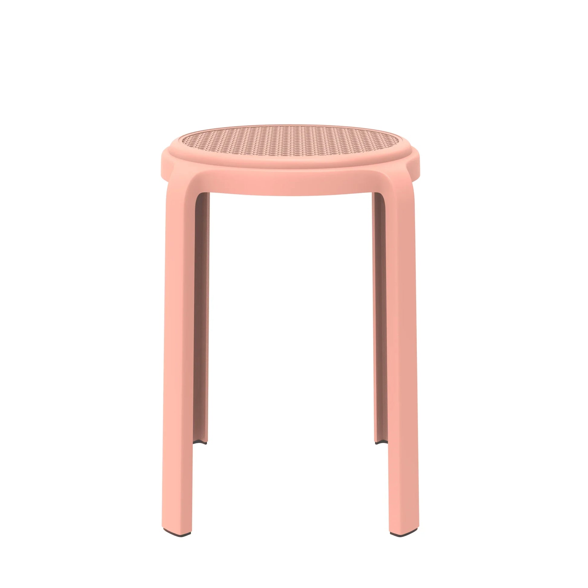 Tresse Mid-Century Modern Stackable Round Plastic Dining Stool for Kitchen and Dining Room - Elax Furniture