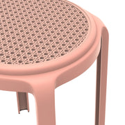 Tresse Mid-Century Modern Stackable Round Plastic Dining Stool for Kitchen and Dining Room - Elax Furniture