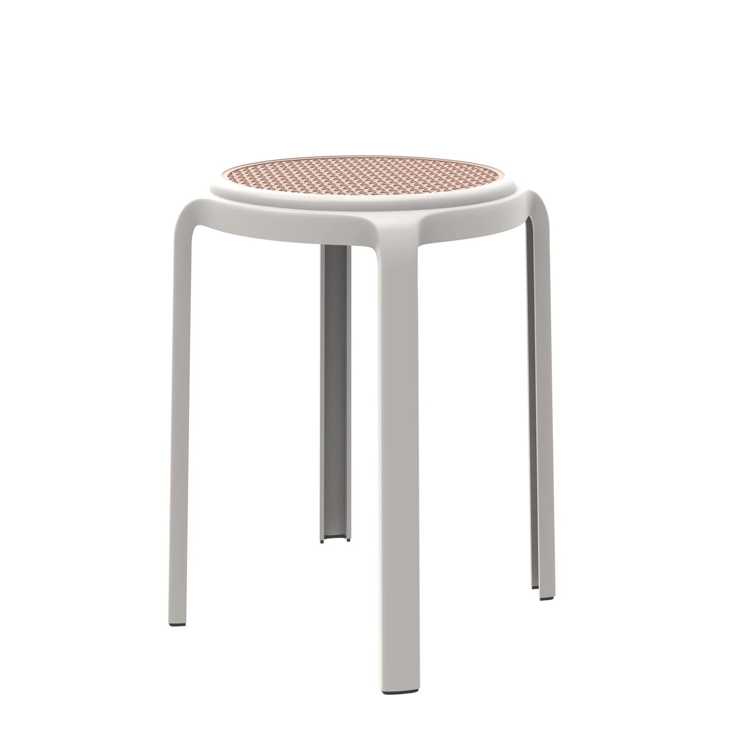 Tresse Mid-Century Modern Stackable Round Plastic Dining Stool for Kitchen and Dining Room - Elax Furniture
