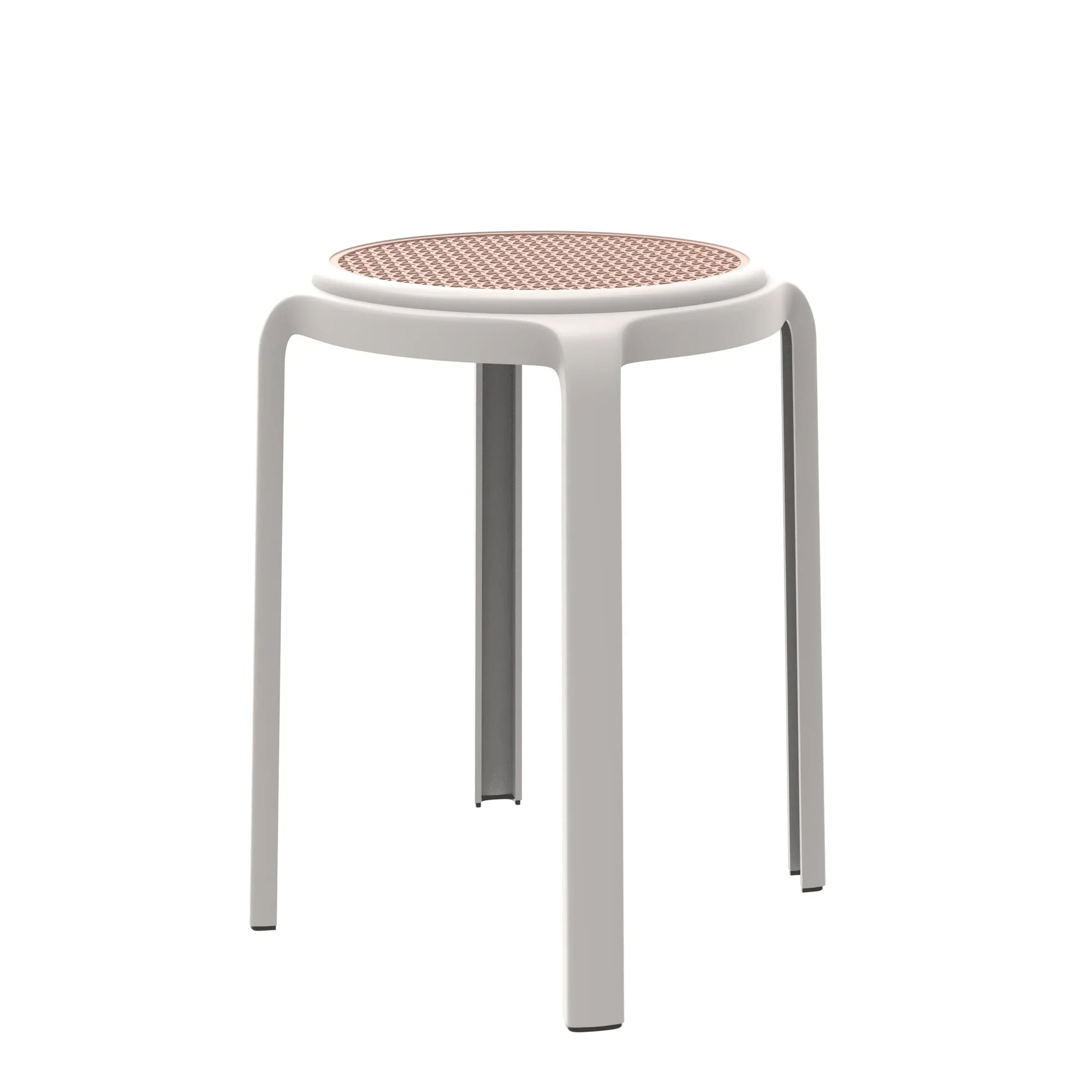 Tresse Mid-Century Modern Stackable Round Plastic Dining Stool for Kitchen and Dining Room - Elax Furniture