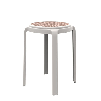 Tresse Mid-Century Modern Stackable Round Plastic Dining Stool for Kitchen and Dining Room - Elax Furniture