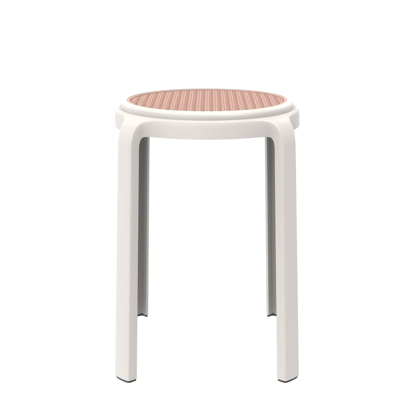 Tresse Mid-Century Modern Stackable Round Plastic Dining Stool for Kitchen and Dining Room - Elax Furniture
