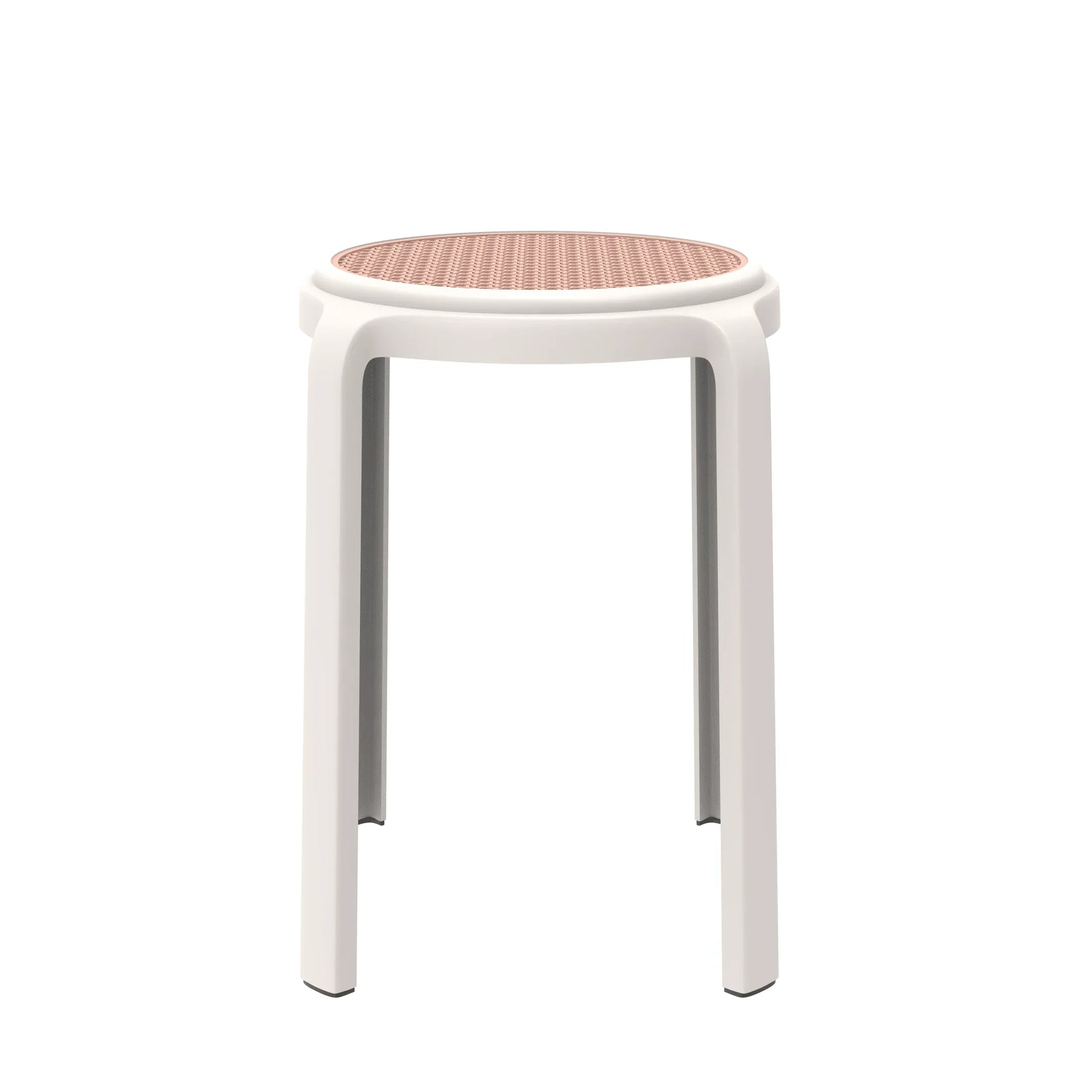 Tresse Mid-Century Modern Stackable Round Plastic Dining Stool for Kitchen and Dining Room - Elax Furniture