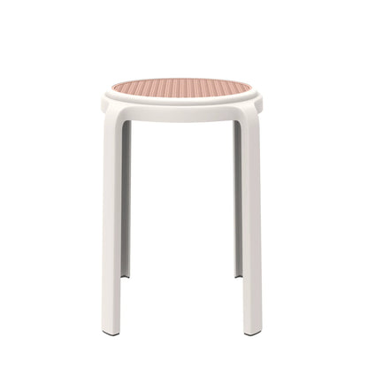 Tresse Mid-Century Modern Stackable Round Plastic Dining Stool for Kitchen and Dining Room - Elax Furniture
