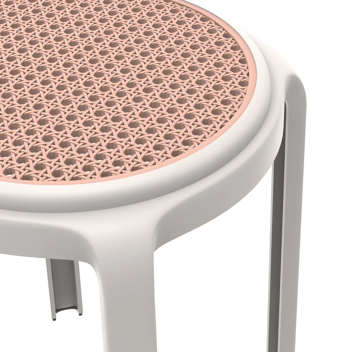 Tresse Mid-Century Modern Stackable Round Plastic Dining Stool for Kitchen and Dining Room - Elax Furniture