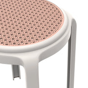 Tresse Mid-Century Modern Stackable Round Plastic Dining Stool for Kitchen and Dining Room - Elax Furniture