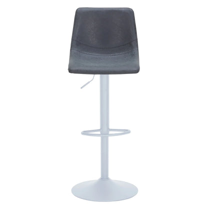 Tilbury Adjustable Height Bar Stool with Leather Upholstery in White Iron with Footrest - Elax Furniture