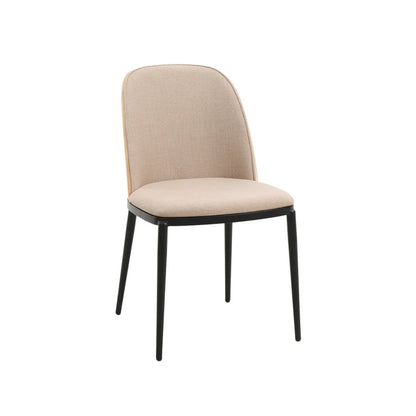 Tule 7-Piece Dining Set: Steel Frame, 6 Upholstered Chairs, 71'' Oval MDF Tabletop - Elax Furniture