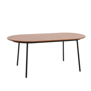 Tule 7-Piece Dining Set: Steel Frame, 6 Upholstered Chairs, 71'' Oval MDF Tabletop - Elax Furniture