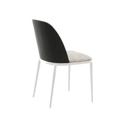 Tule 7-Piece Dining Set with 6 Upholstered Seat Dining Chairs in White Steel Frame and 71" Oval Dining Table with MDF Tabletop - Elax Furniture