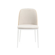 Tule 7-Piece Dining Set with 6 Upholstered Seat Dining Chairs in White Steel Frame and 71" Oval Dining Table with MDF Tabletop - Elax Furniture