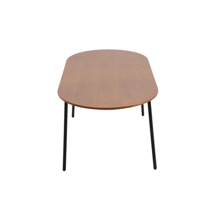 Tule 7-Piece Dining Set with 6 Upholstered Seat Dining Chairs in White Steel Frame and 71" Oval Dining Table with MDF Tabletop - Elax Furniture