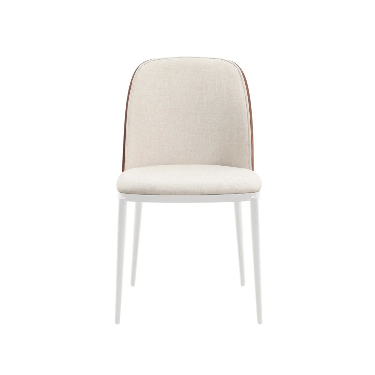 Tule 7-Piece Dining Set with 6 Upholstered Seat Dining Chairs in White Steel Frame and 71" Oval Dining Table with MDF Tabletop - Elax Furniture