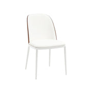 Tule 7-Piece Dining Set with 6 Upholstered Seat Dining Chairs in White Steel Frame and 71" Oval Dining Table with MDF Tabletop - Elax Furniture